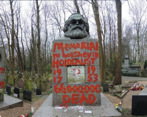 attack monument Karl Marx