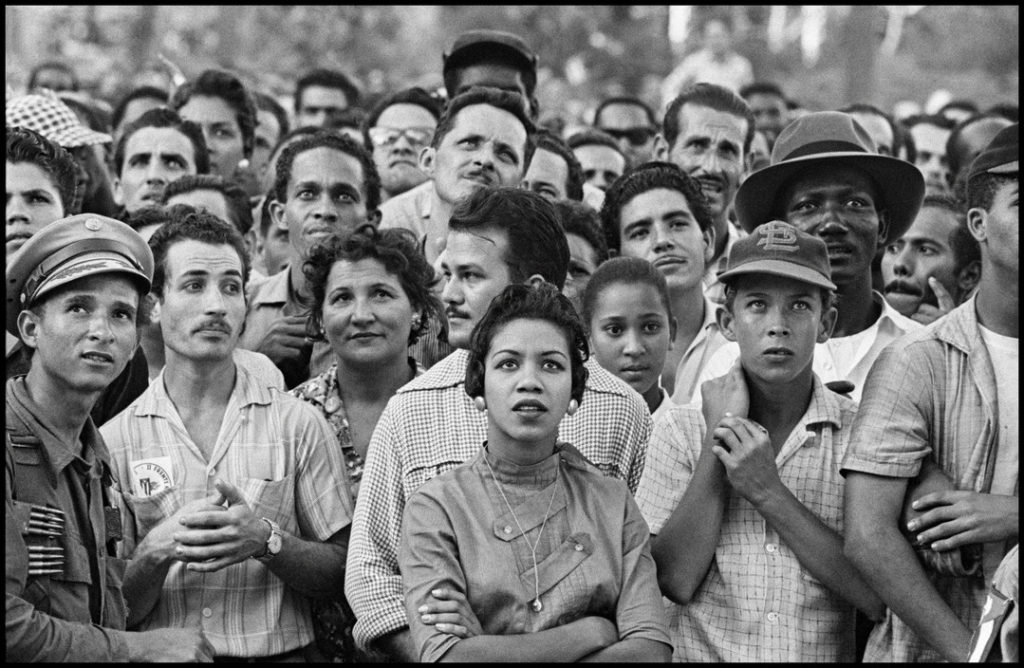 CUBA. Rebels in Havana. 1959. Crowd awaits Carto to come on to balcony.