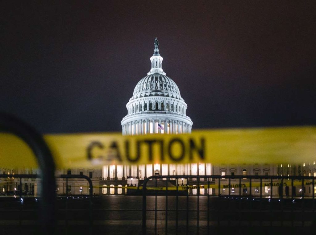 Caution Tape at the United States Capitol in Washington D.C.