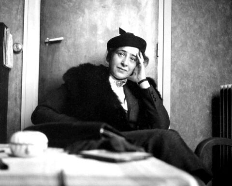 Hannah Arendt in a Paris café, in 1935. Photograph by Hannah Arendt Bluecher Literary Trust