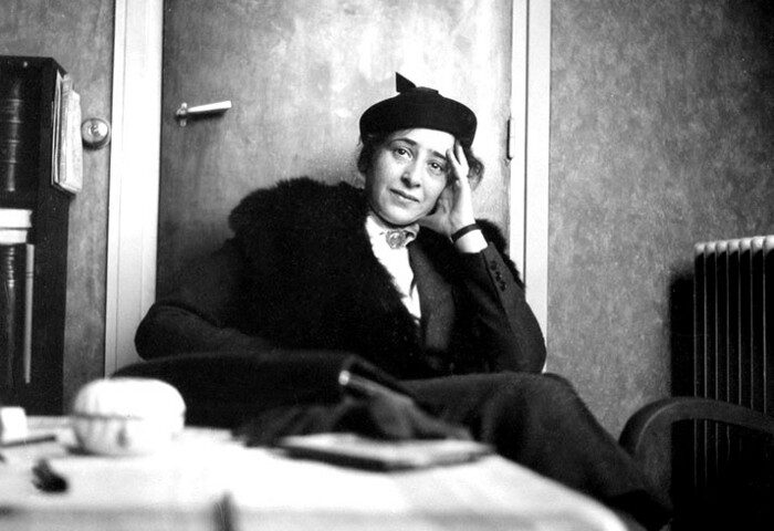 Hannah Arendt in a Paris café, in 1935. Photograph by Hannah Arendt Bluecher Literary Trust