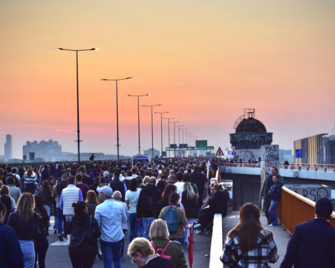 Protest Serbia against violence, May 19, 2023, Belgrade. Photo by the author.