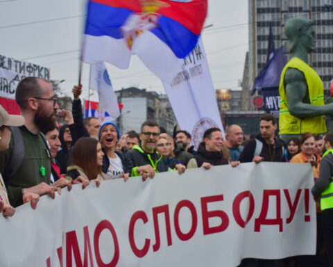 Students and professors in massive demonstration on March 15, 2025 in Belgrade, Serbia. Photo: Arocha.