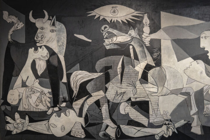 Reproduction of Guernica on a tiled wall, Guernica, Spain (PPL3-Altered)