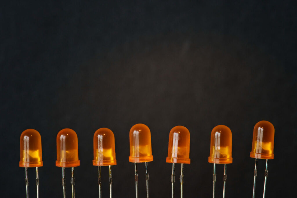 Closeup of light emitting diode