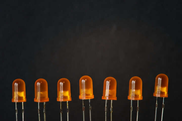 Closeup of light emitting diode