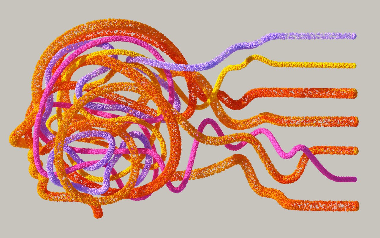 An artist’s illustration of artificial intelligence (AI). This image depicts how AI can help humans to understand the complexity of biology