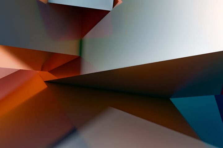 Dynamic Geometric Abstract Art with Bold Colors