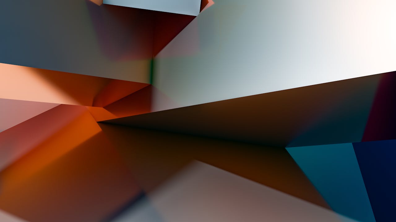 Dynamic Geometric Abstract Art with Bold Colors