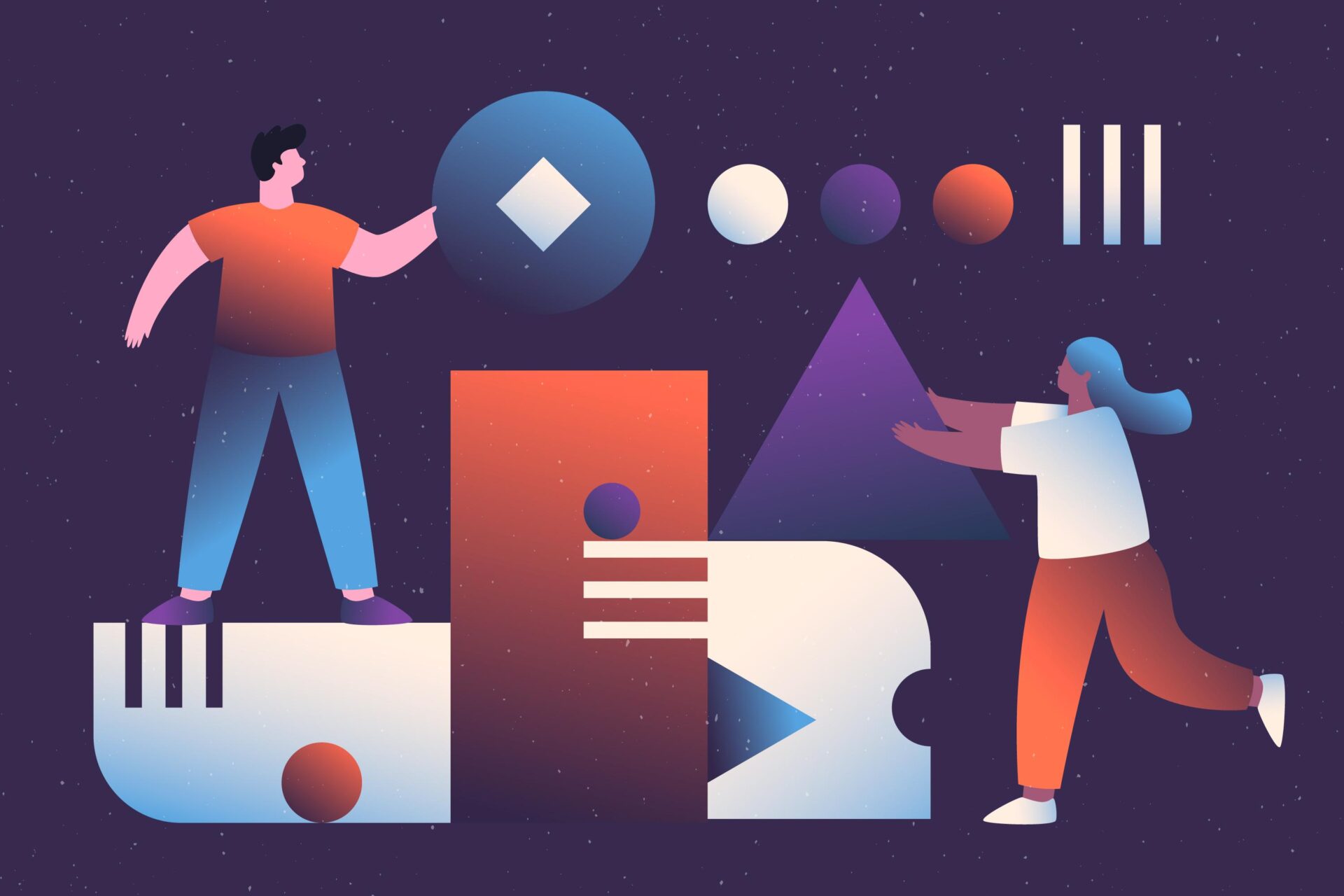 Teamwork concept with illustrated people