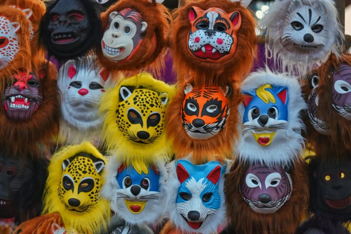 Display of Animal Masks for Kids